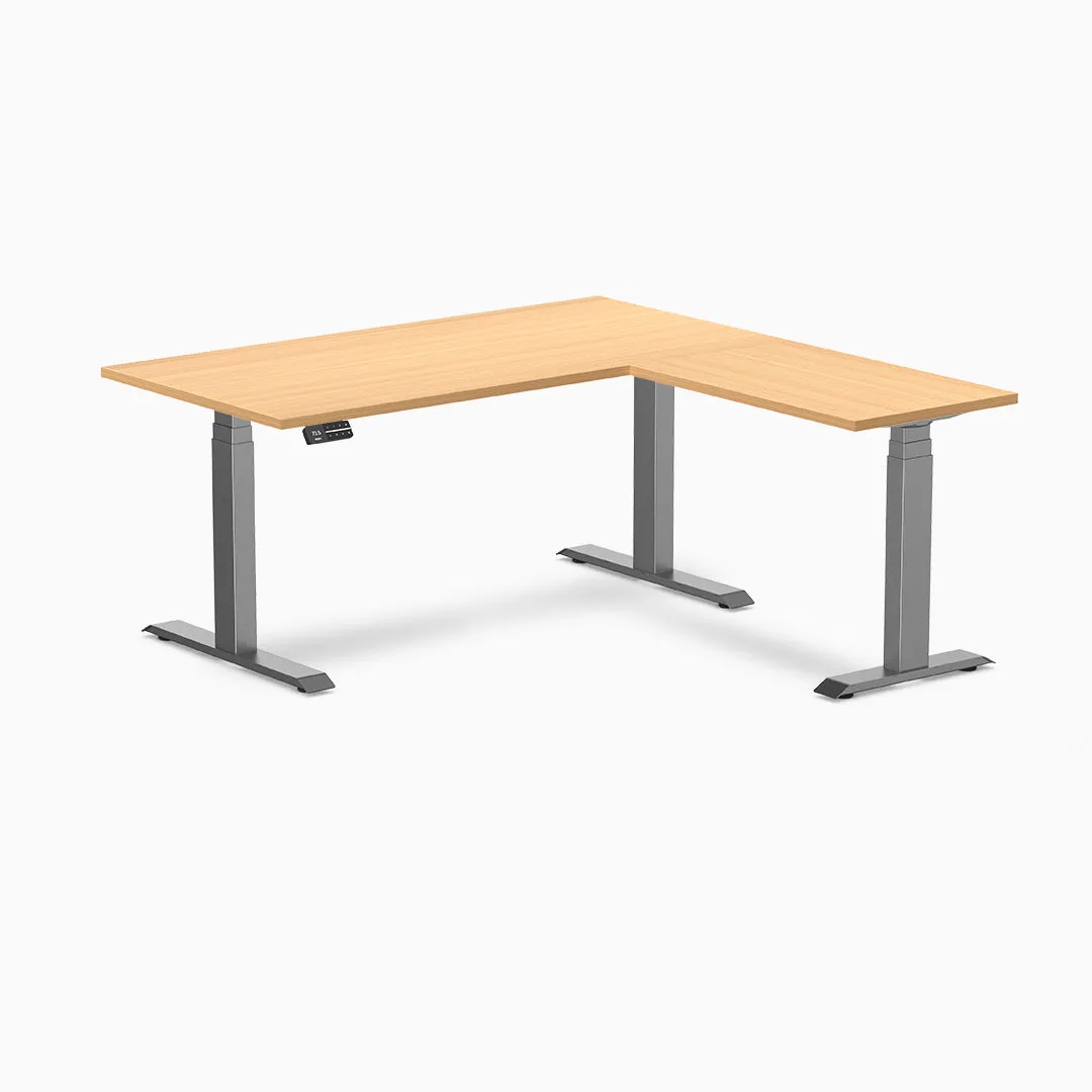 Desky Eco L-Shape Melamine Sit Stand Desk