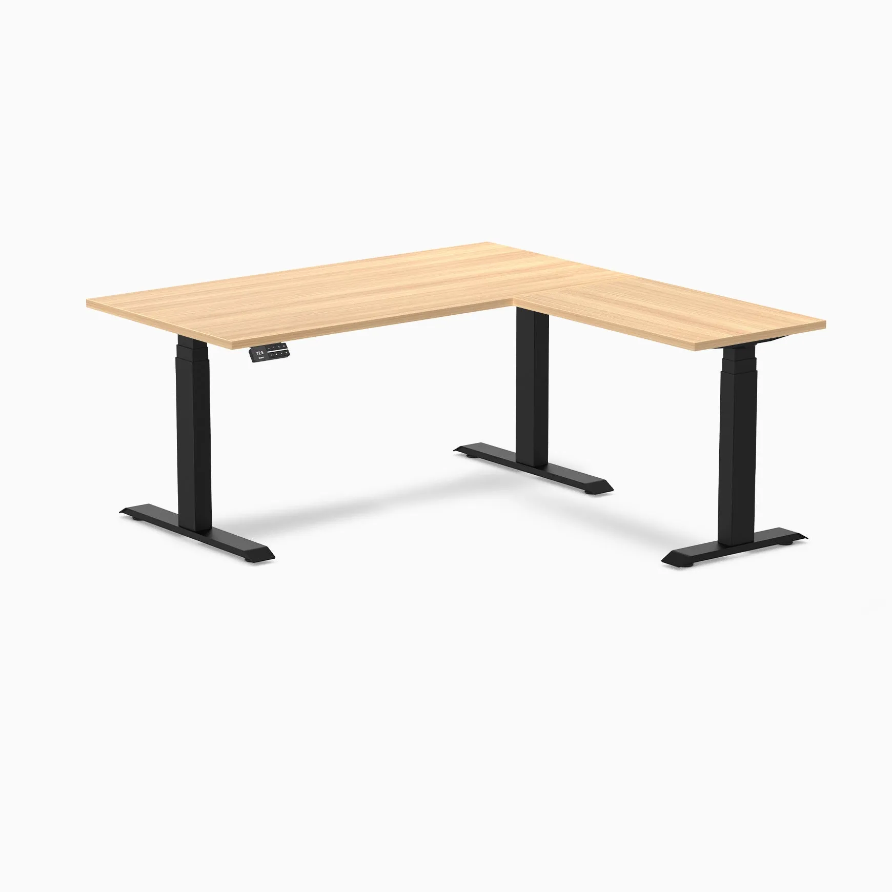 Desky Eco L-Shape Melamine Sit Stand Desk