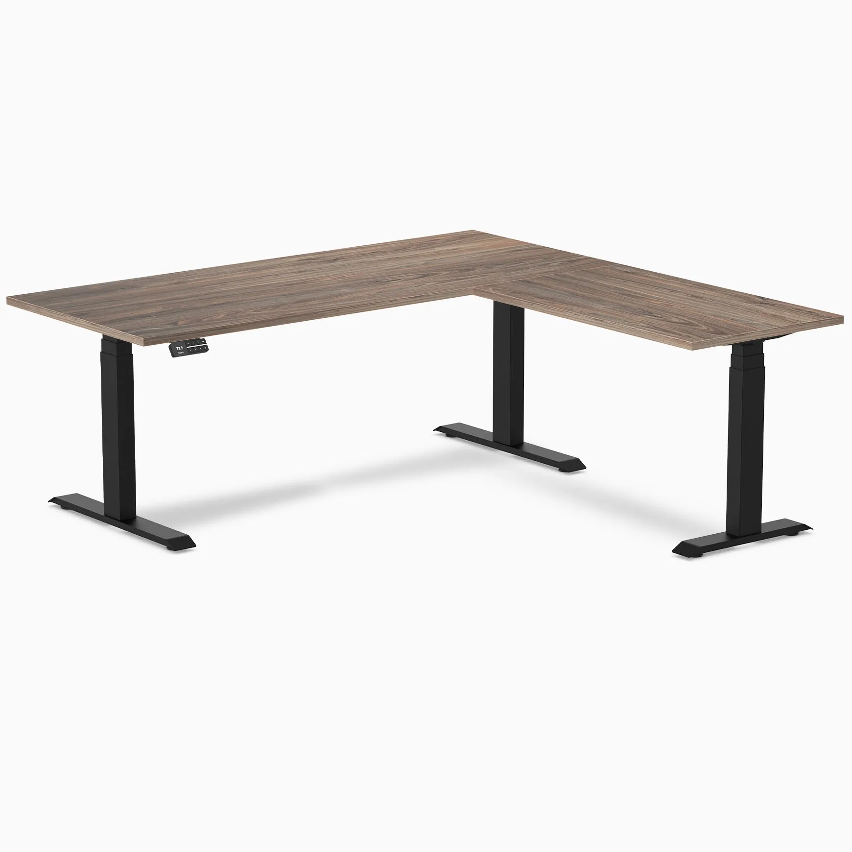 Desky Eco L-Shape Melamine Sit Stand Desk