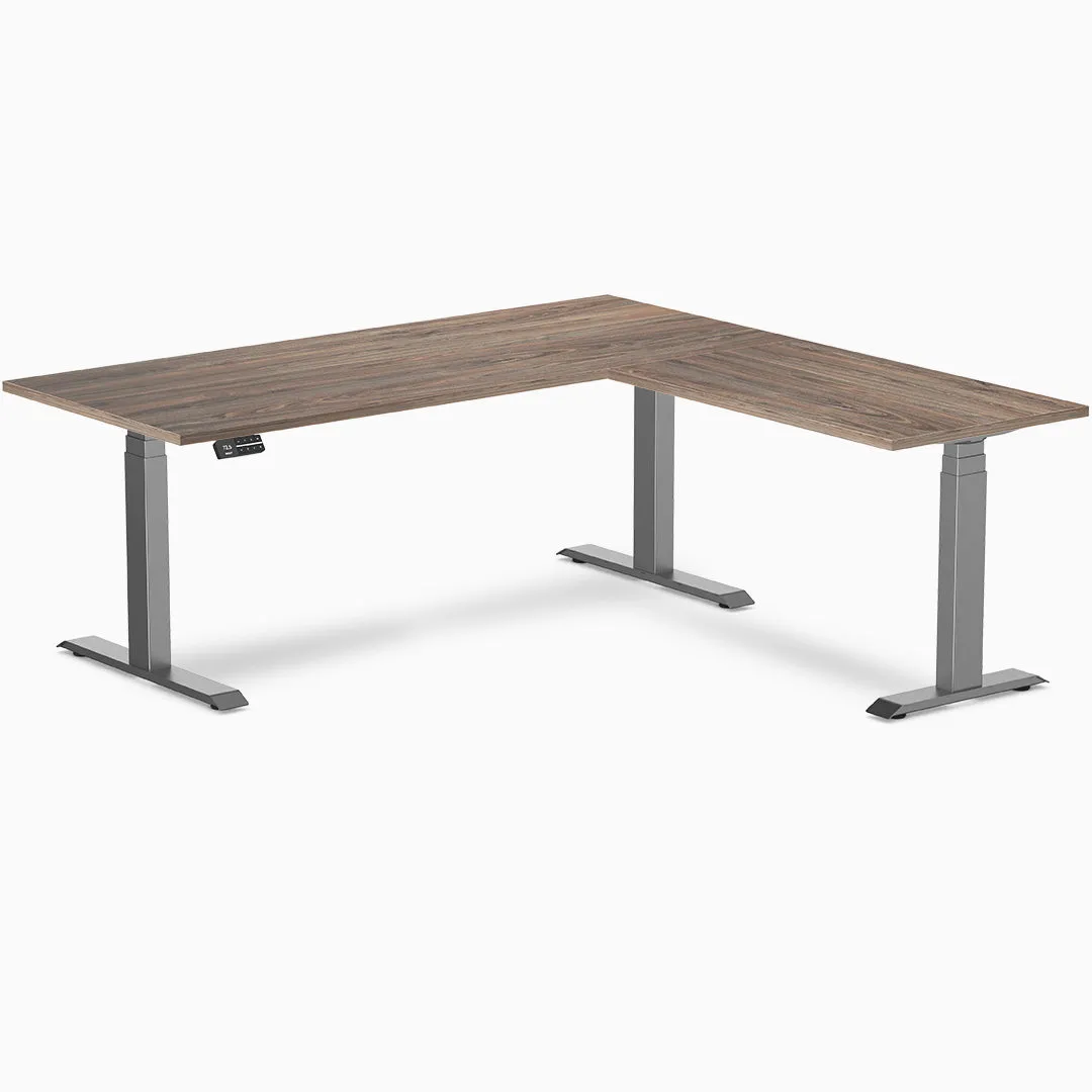 Desky Eco L-Shape Melamine Sit Stand Desk