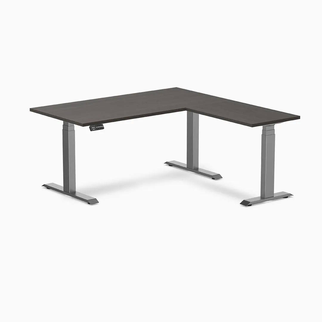 Desky Eco L-Shape Melamine Sit Stand Desk