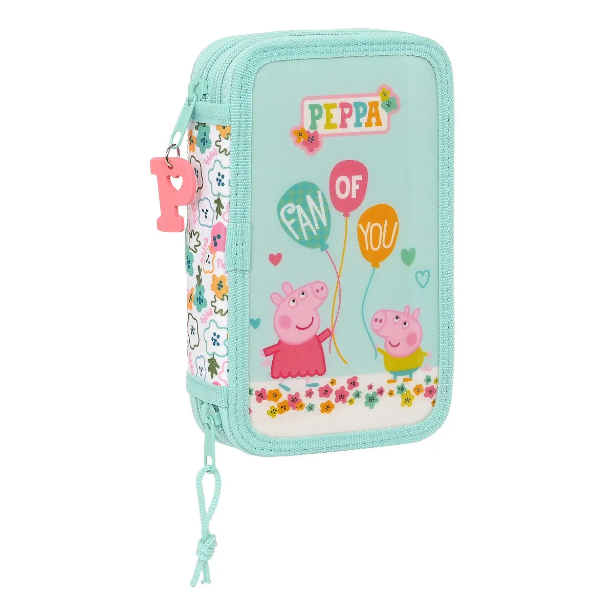 Double Pencil Case Peppa Pig Cosy corner Blue (28 Pieces)