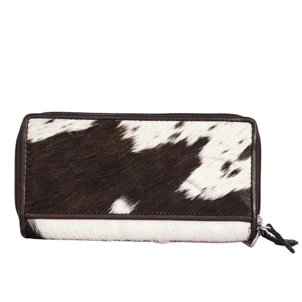 Double Zip Cowhide Wallet | Brown