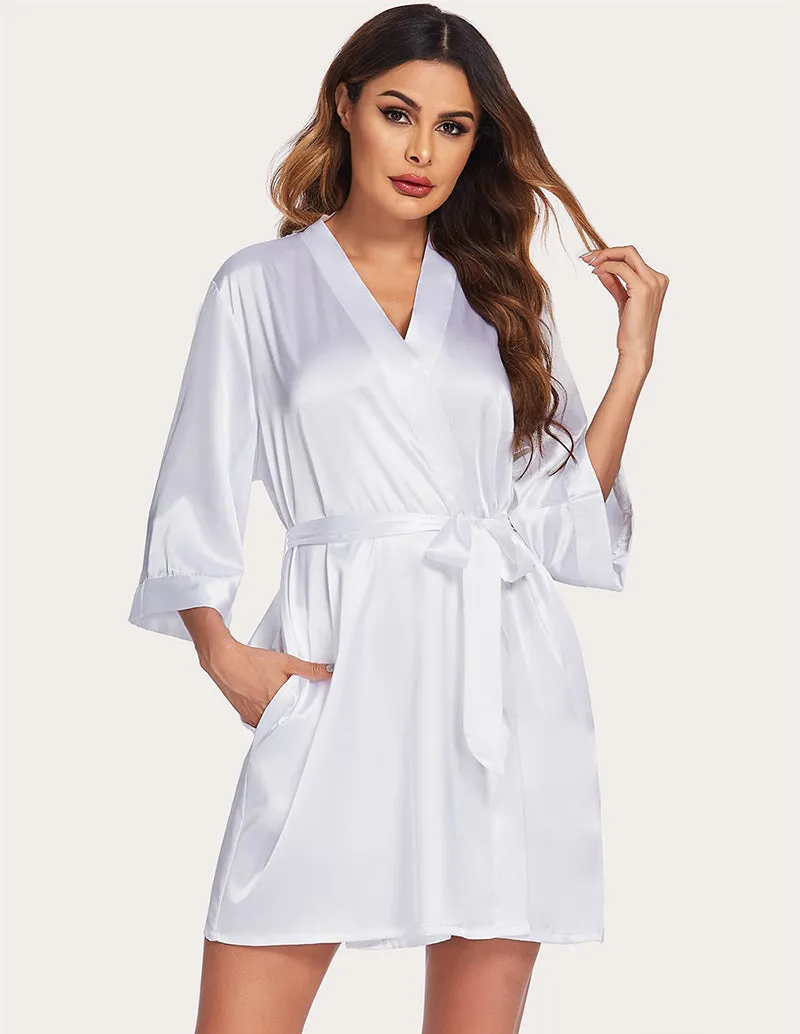 Ekouaer Luxurious Satin Night Robe (US Only)