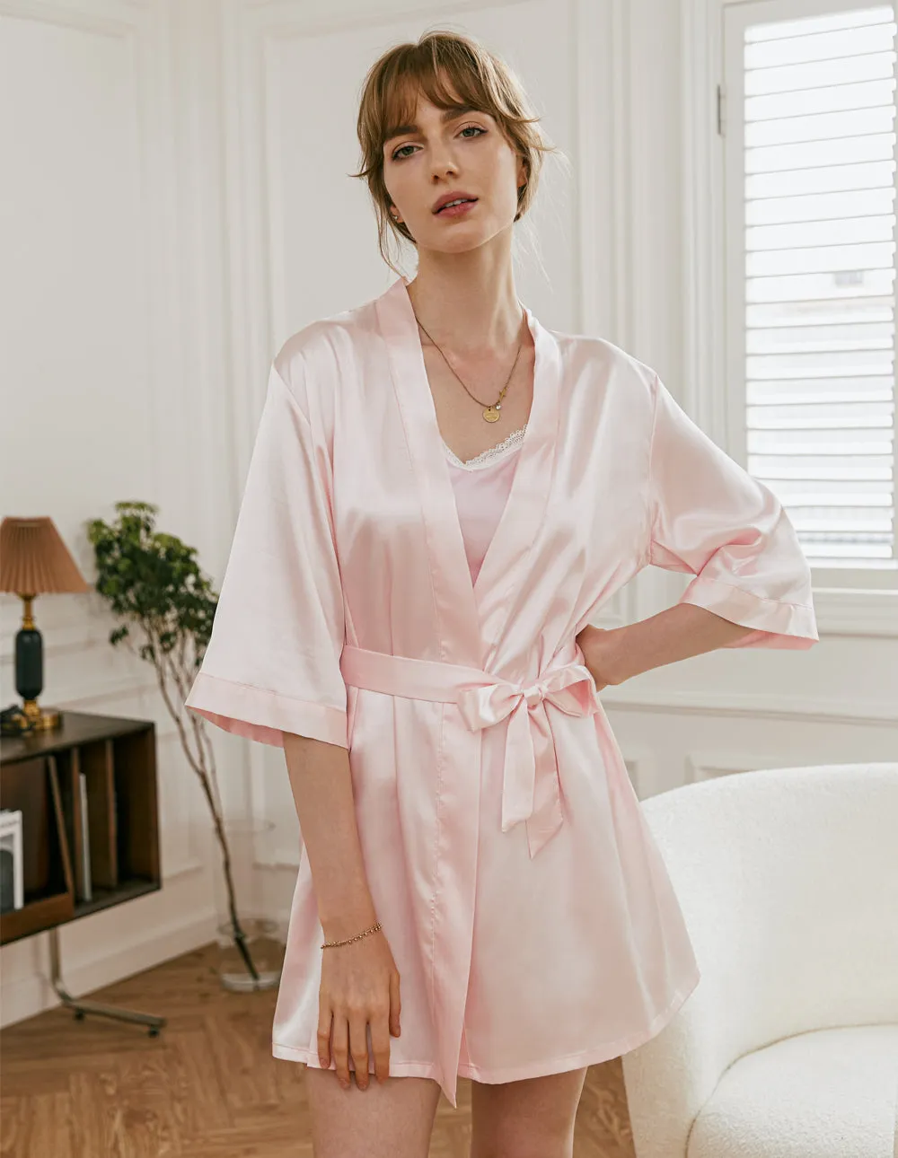 Ekouaer Luxurious Satin Night Robe (US Only)