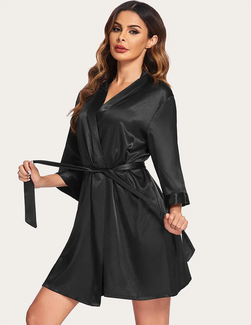 Ekouaer Luxurious Satin Night Robe (US Only)