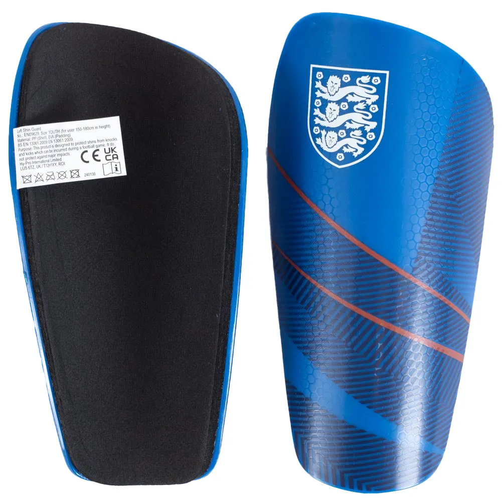 England FA Shin Pads Kids - Blue Fuse Design