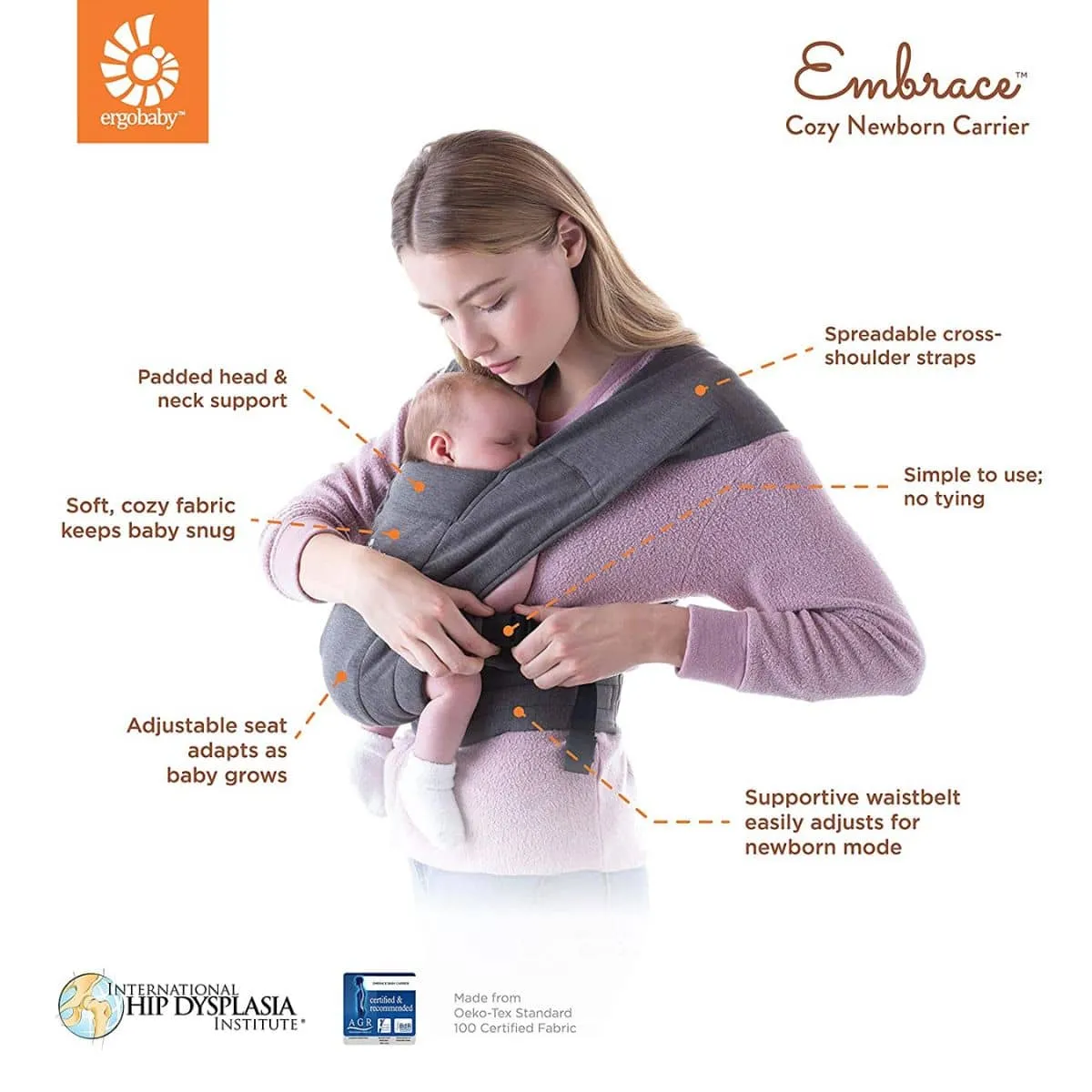 Ergobaby Embrace Baby Carrier - Heather Grey