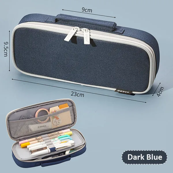 Extra-Long Canvas Zippered Pencil Case