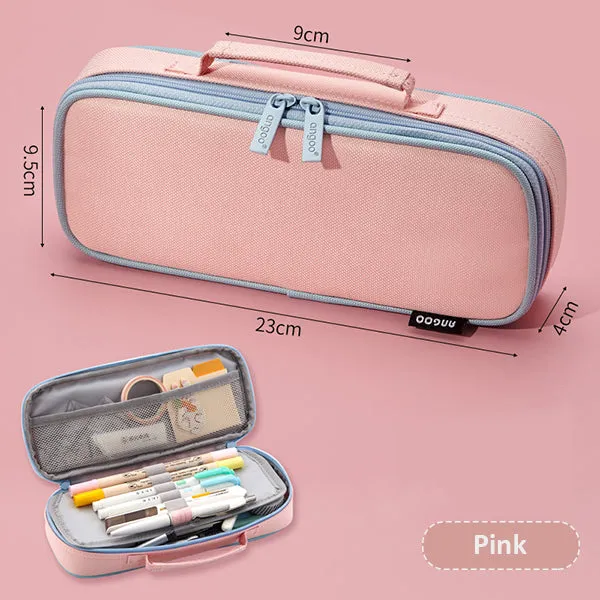 Extra-Long Canvas Zippered Pencil Case