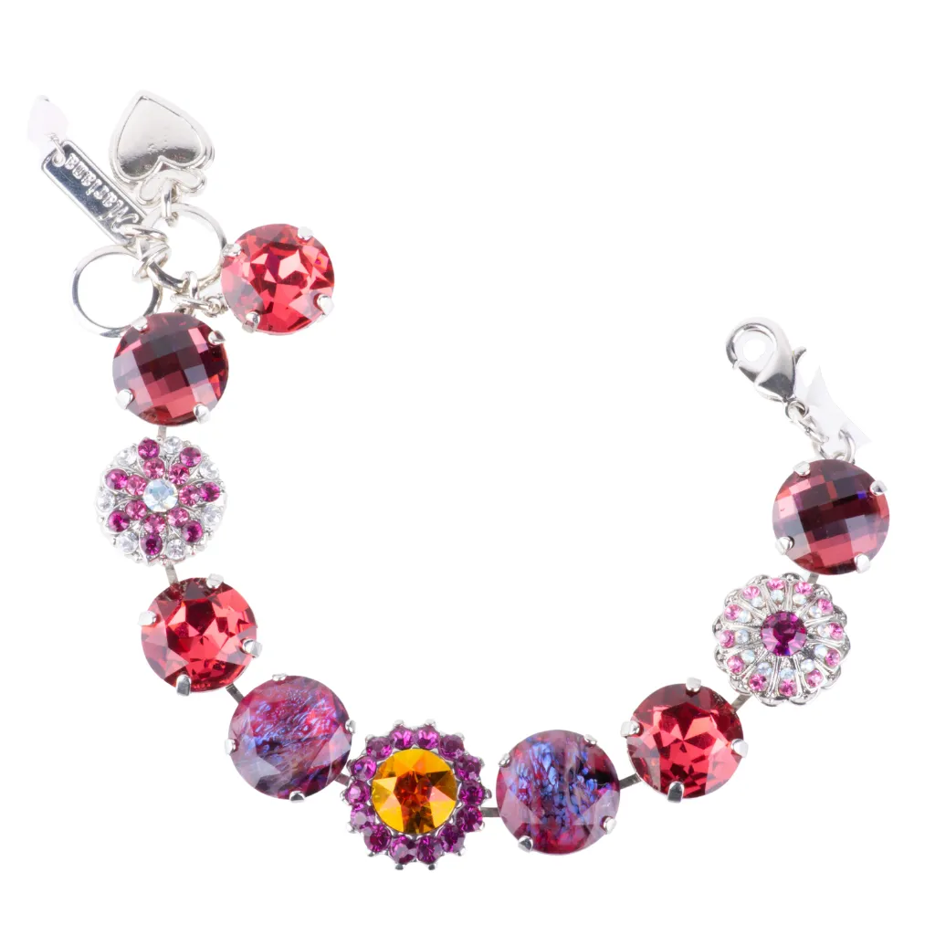 Extra Luxurious Blossom Bracelet in "Bougainvillea" - Rhodium