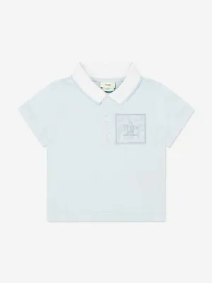 Fendi Baby Boys Jersey Polo Shirt in Blue