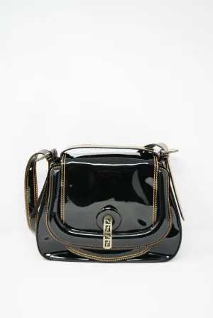 Fendi Patent Wild Stitch Shoulder Bag