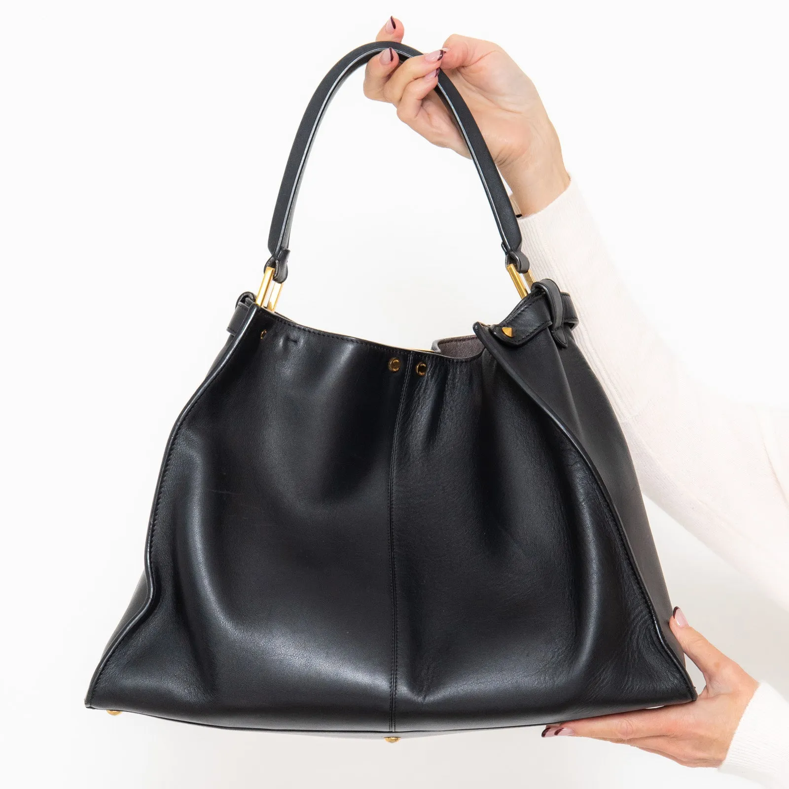 Fendi Peekaboo Black Leather Shoulder Bag