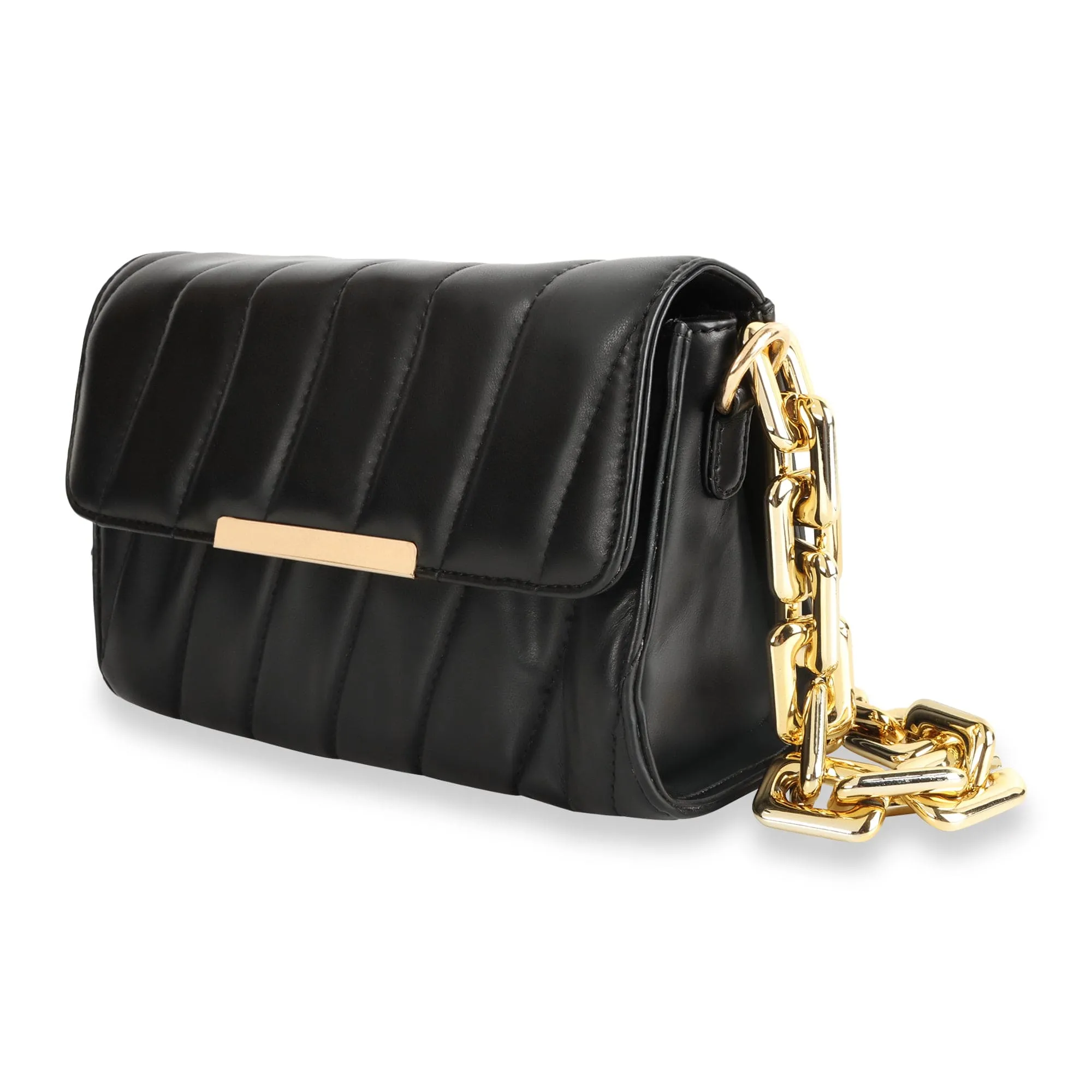 Flap Gold Plated Shoulder Bag