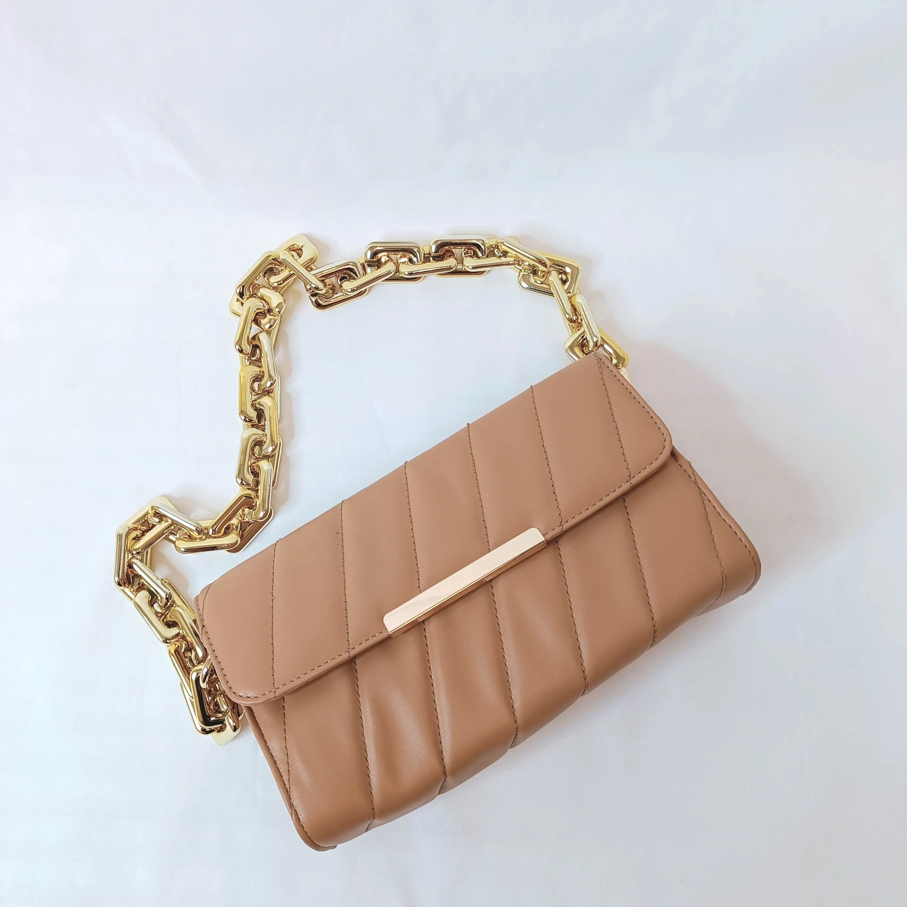 Flap Gold Plated Shoulder Bag