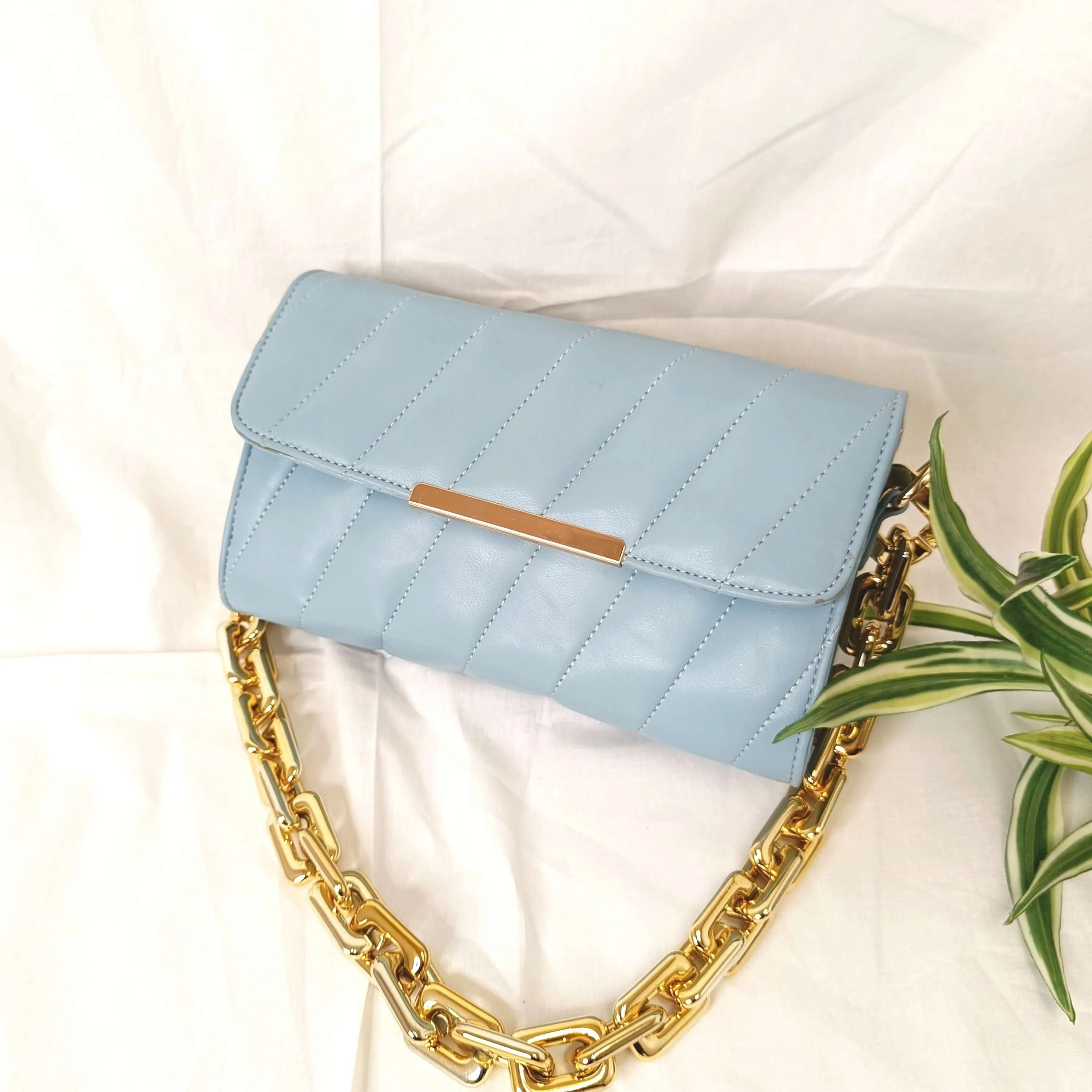 Flap Gold Plated Shoulder Bag