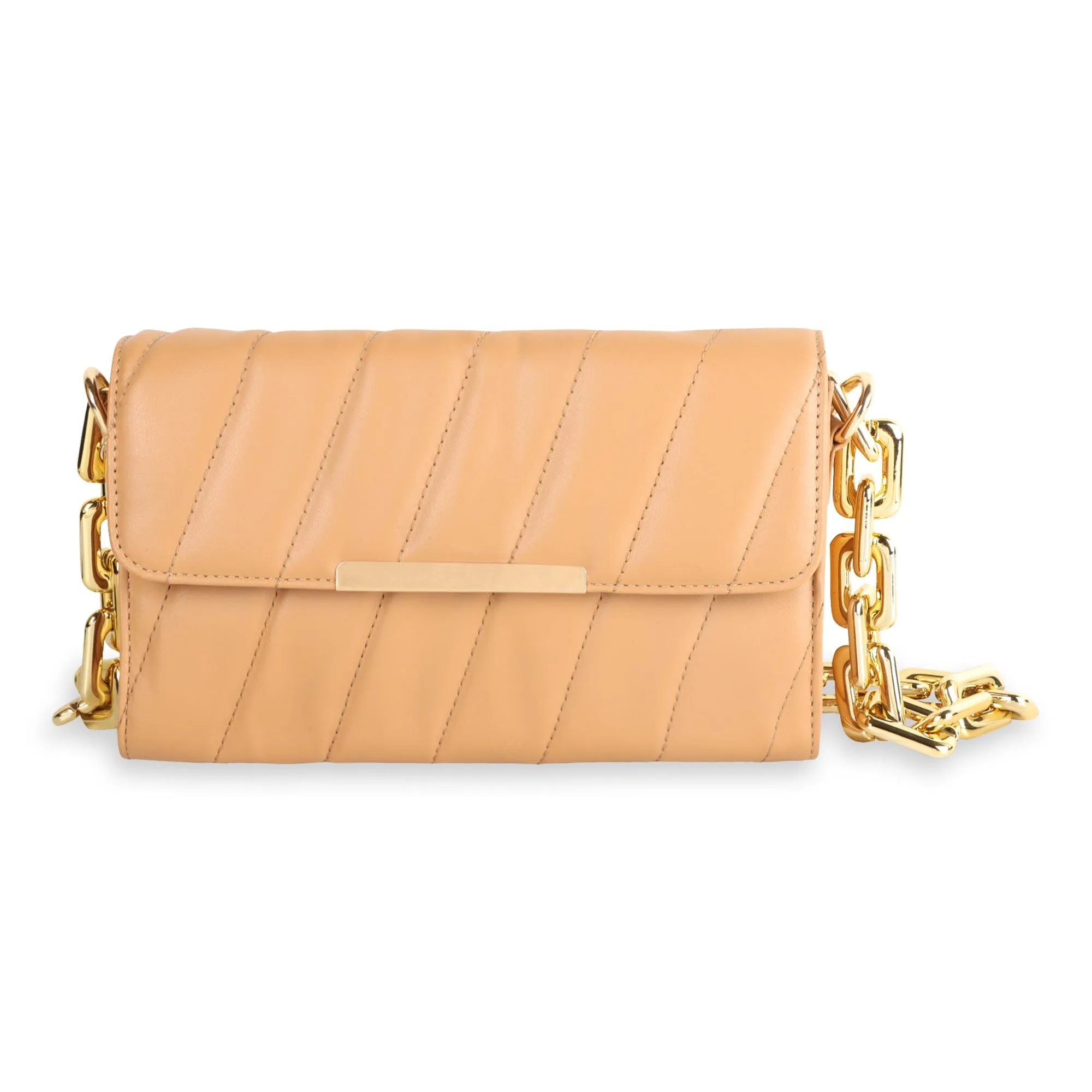 Flap Gold Plated Shoulder Bag