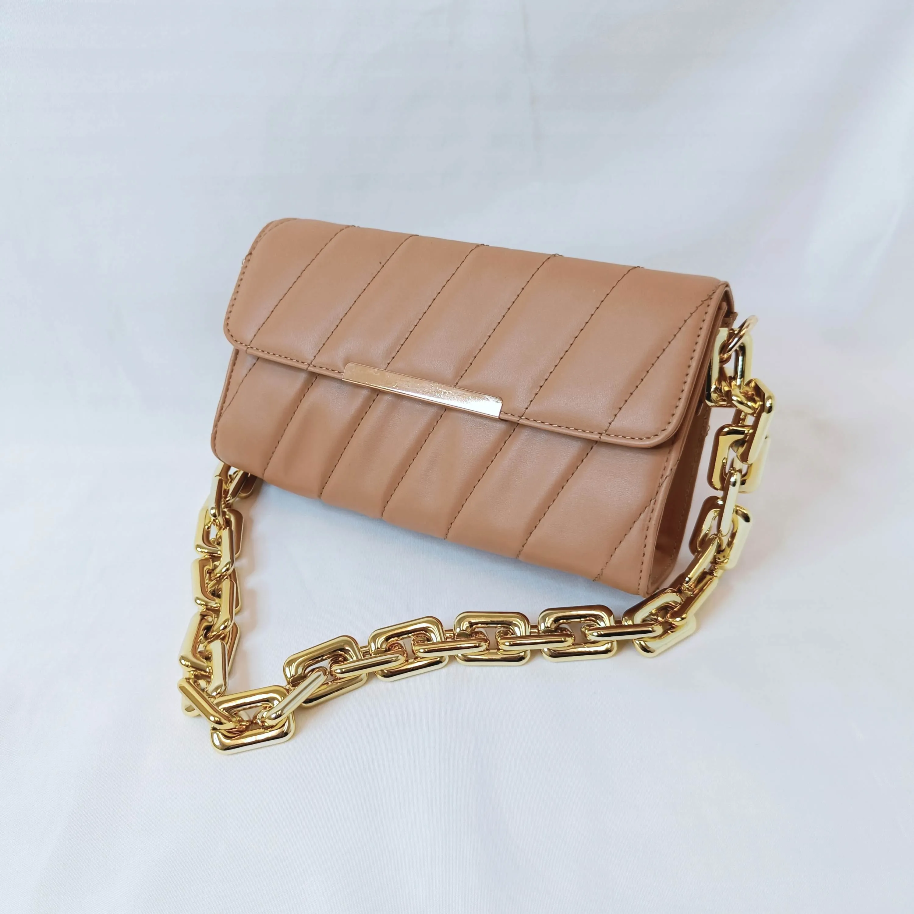 Flap Gold Plated Shoulder Bag