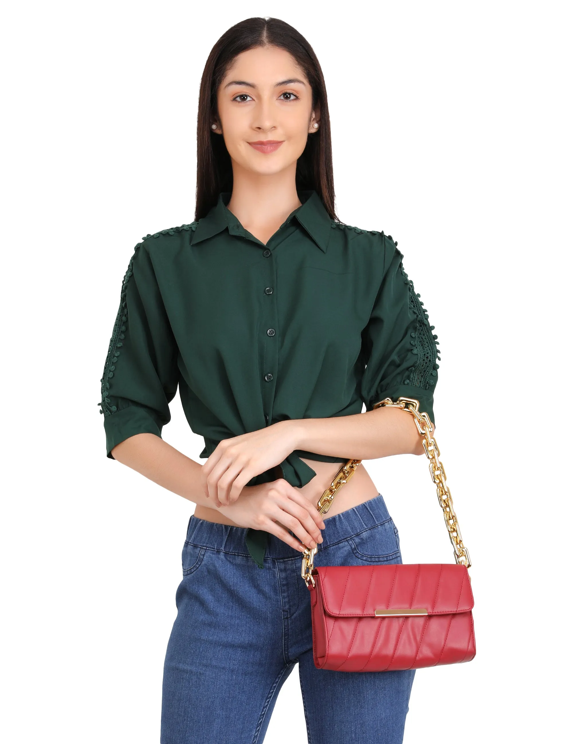 Flap Gold Plated Shoulder Bag