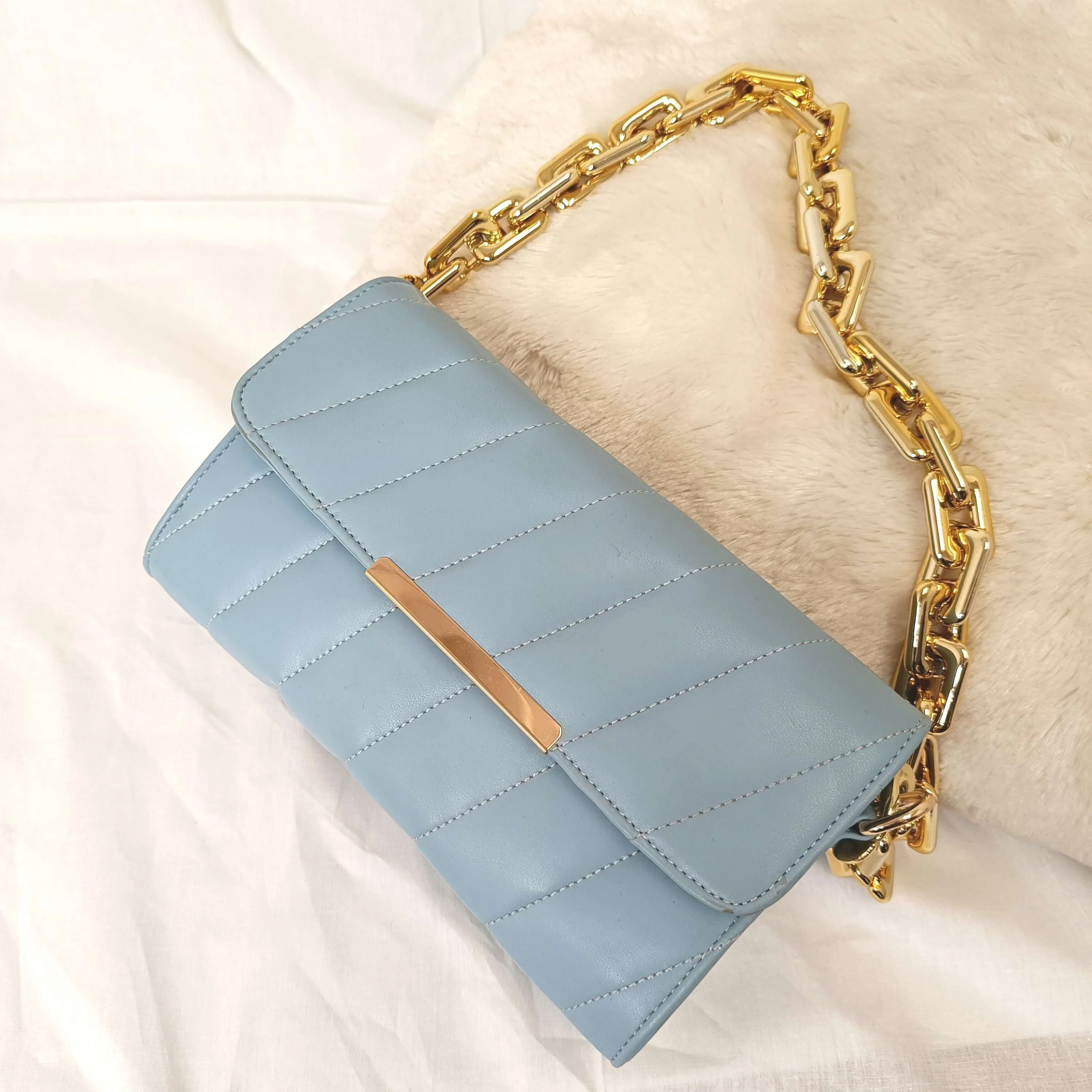 Flap Gold Plated Shoulder Bag