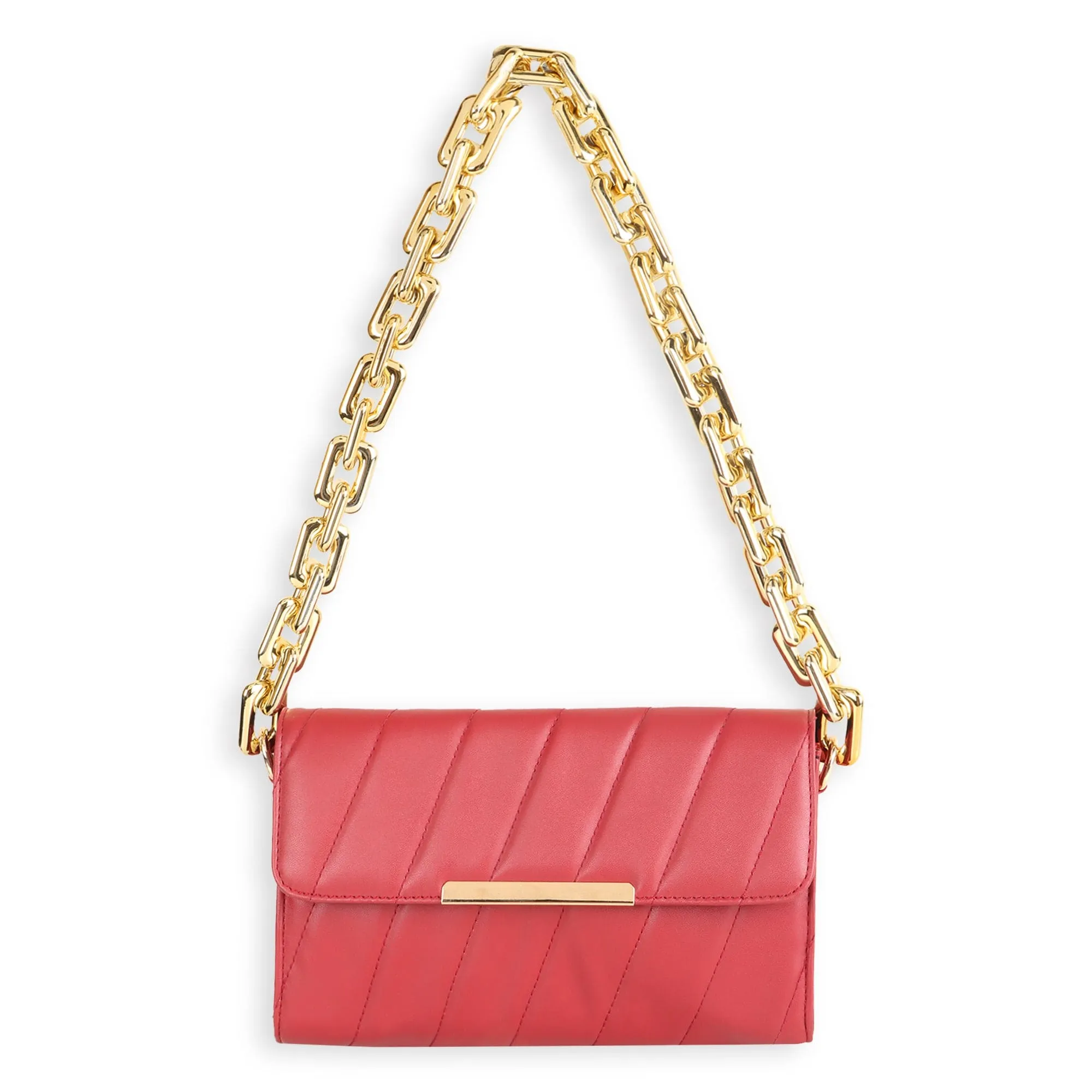 Flap Gold Plated Shoulder Bag