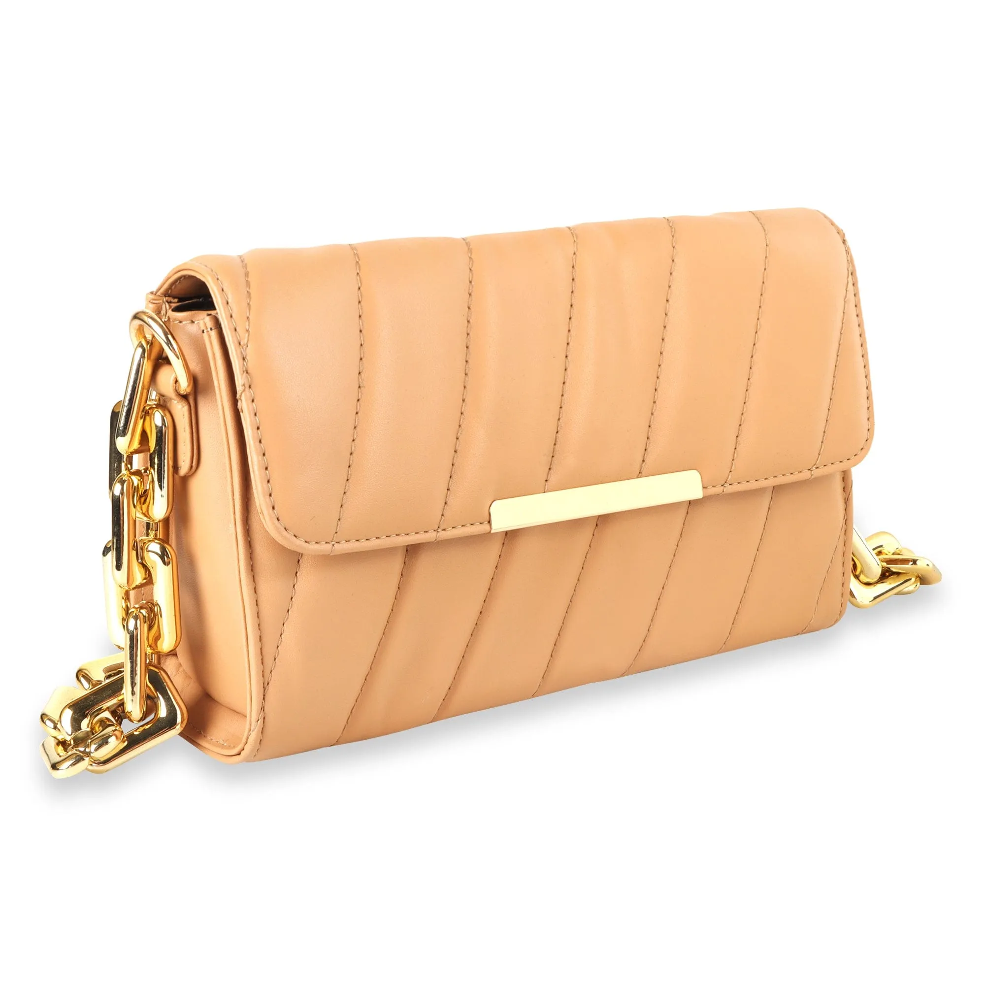 Flap Gold Plated Shoulder Bag