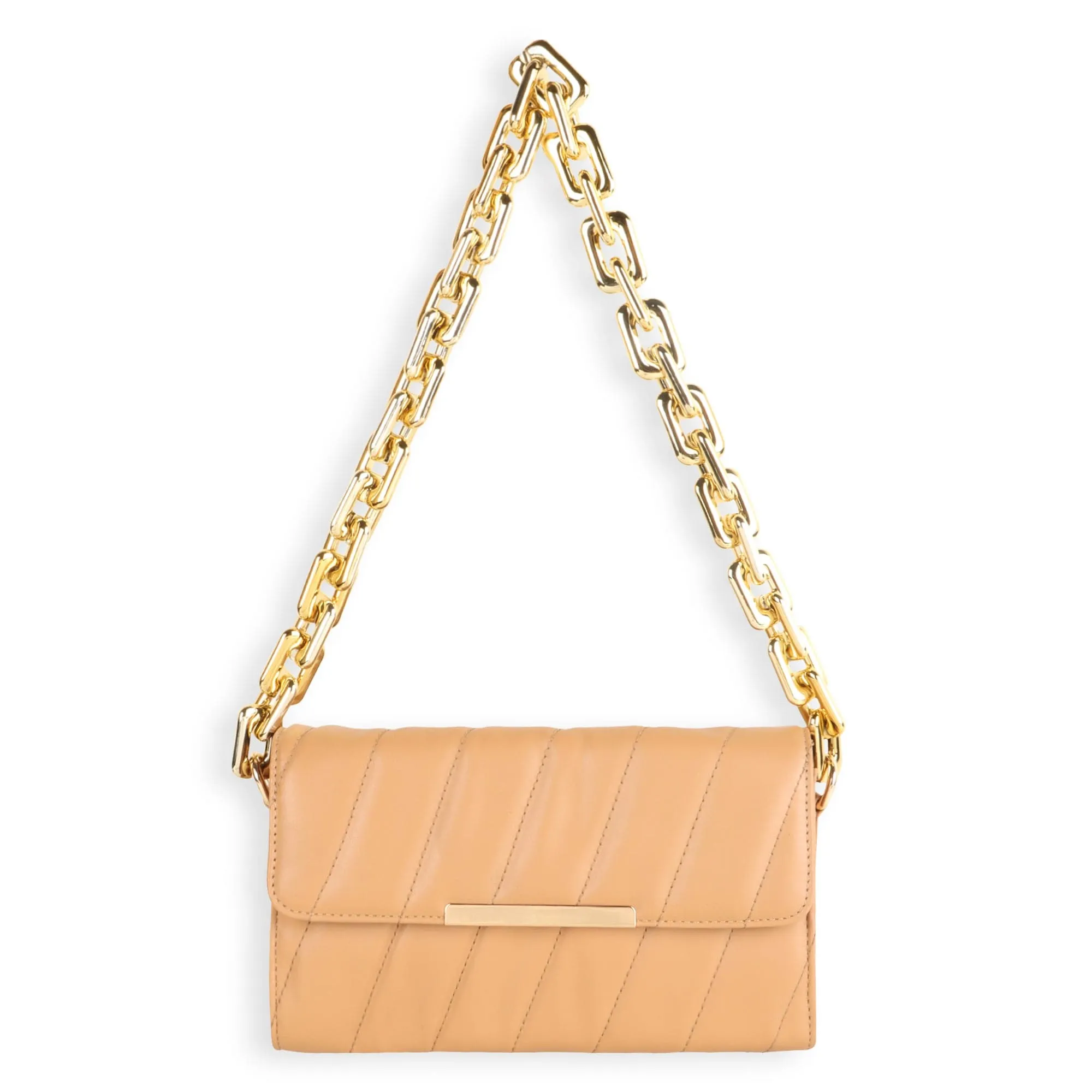 Flap Gold Plated Shoulder Bag