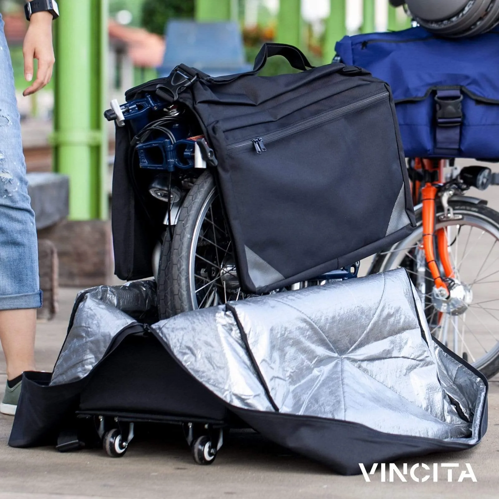 Garment bag for folding bike transport bag