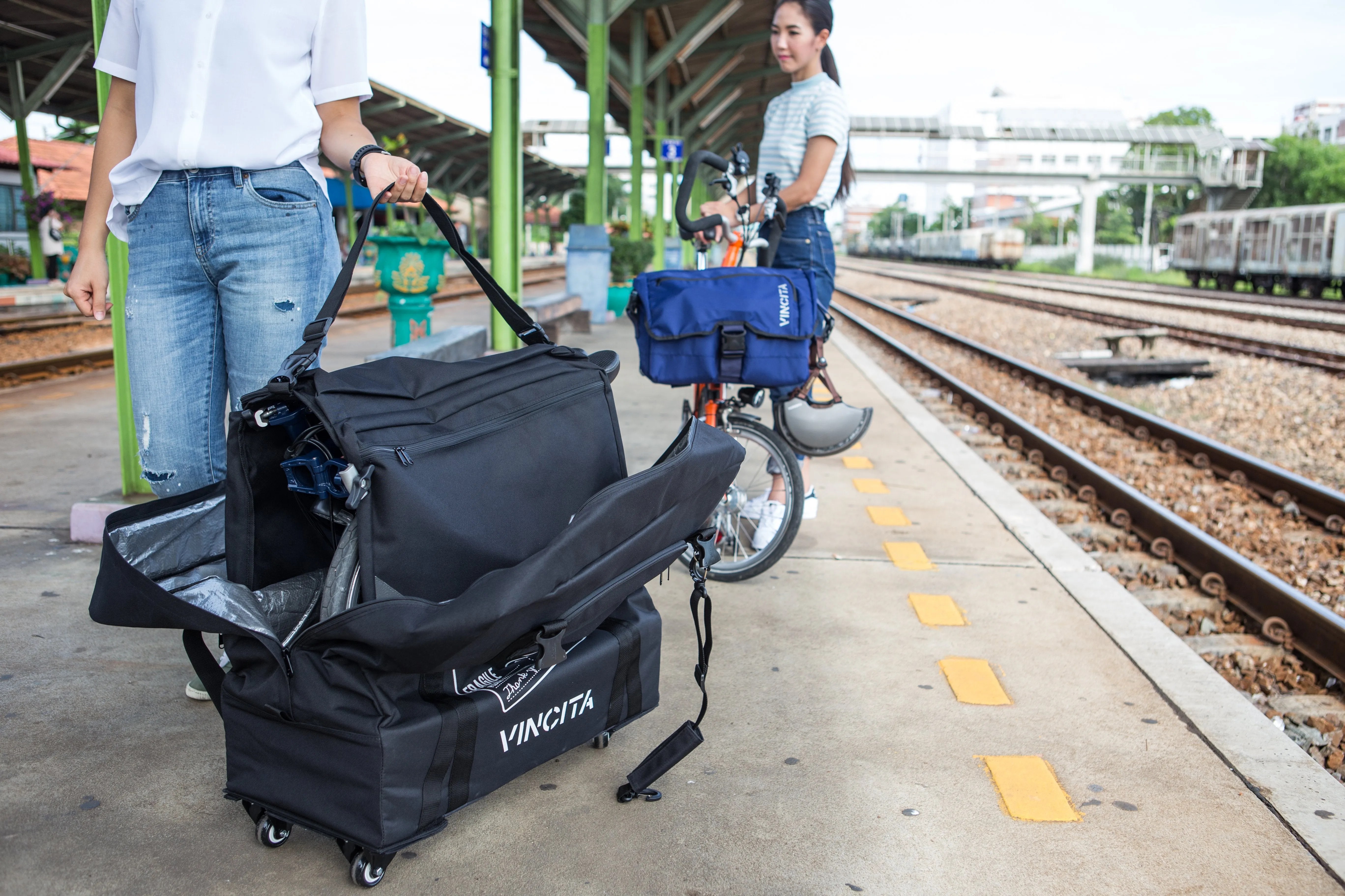 Garment bag for folding bike transport bag