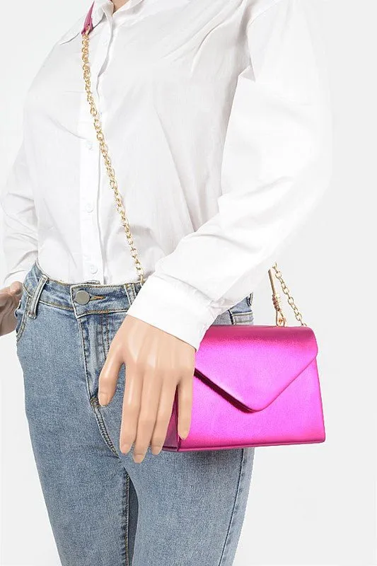 Glimmering Nights Metallic Clutch Bag