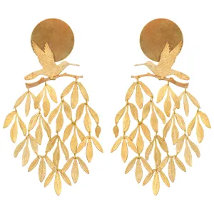 Gold Tropical Tapestry Earrings