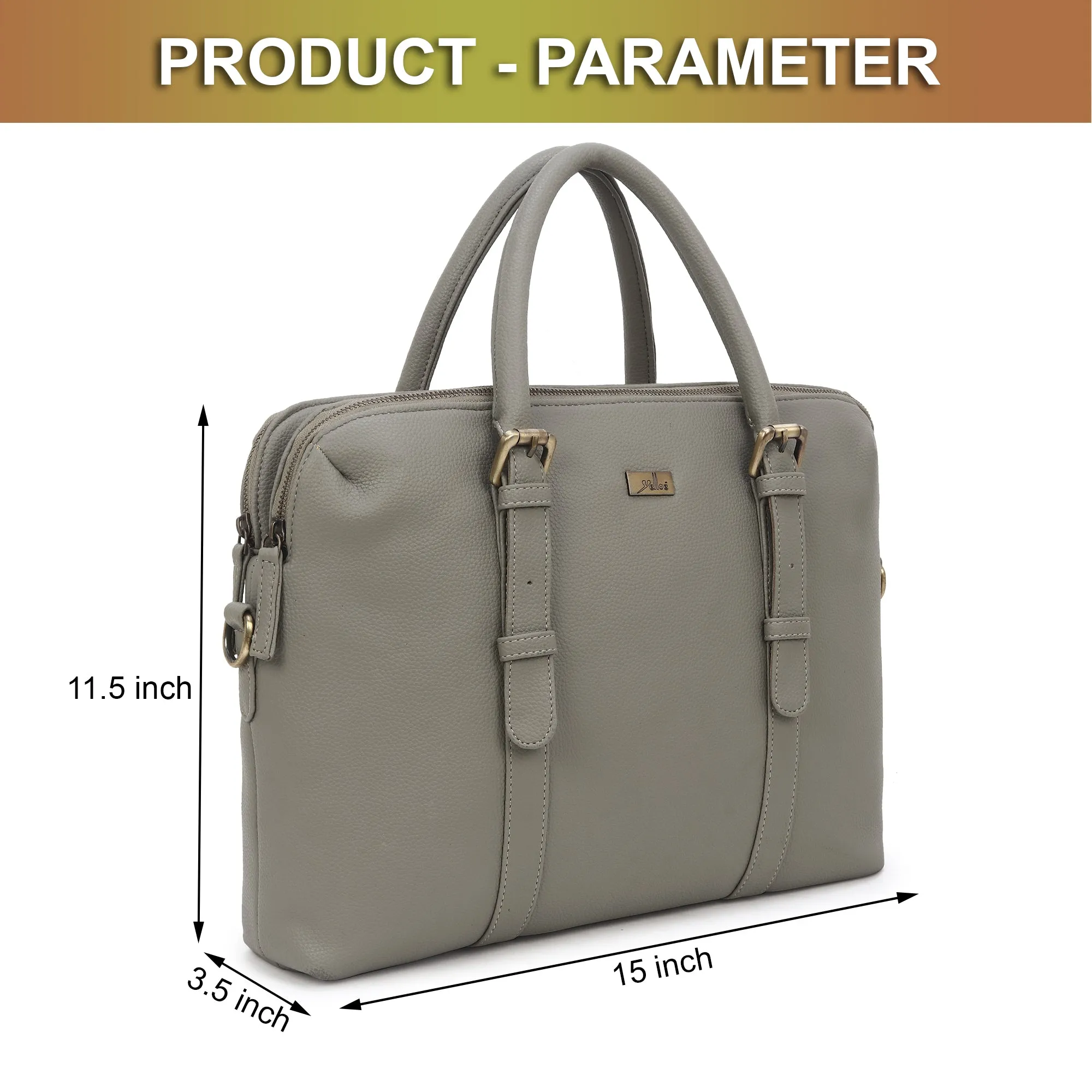 Grey Multicompartment Laptop Bag for Men