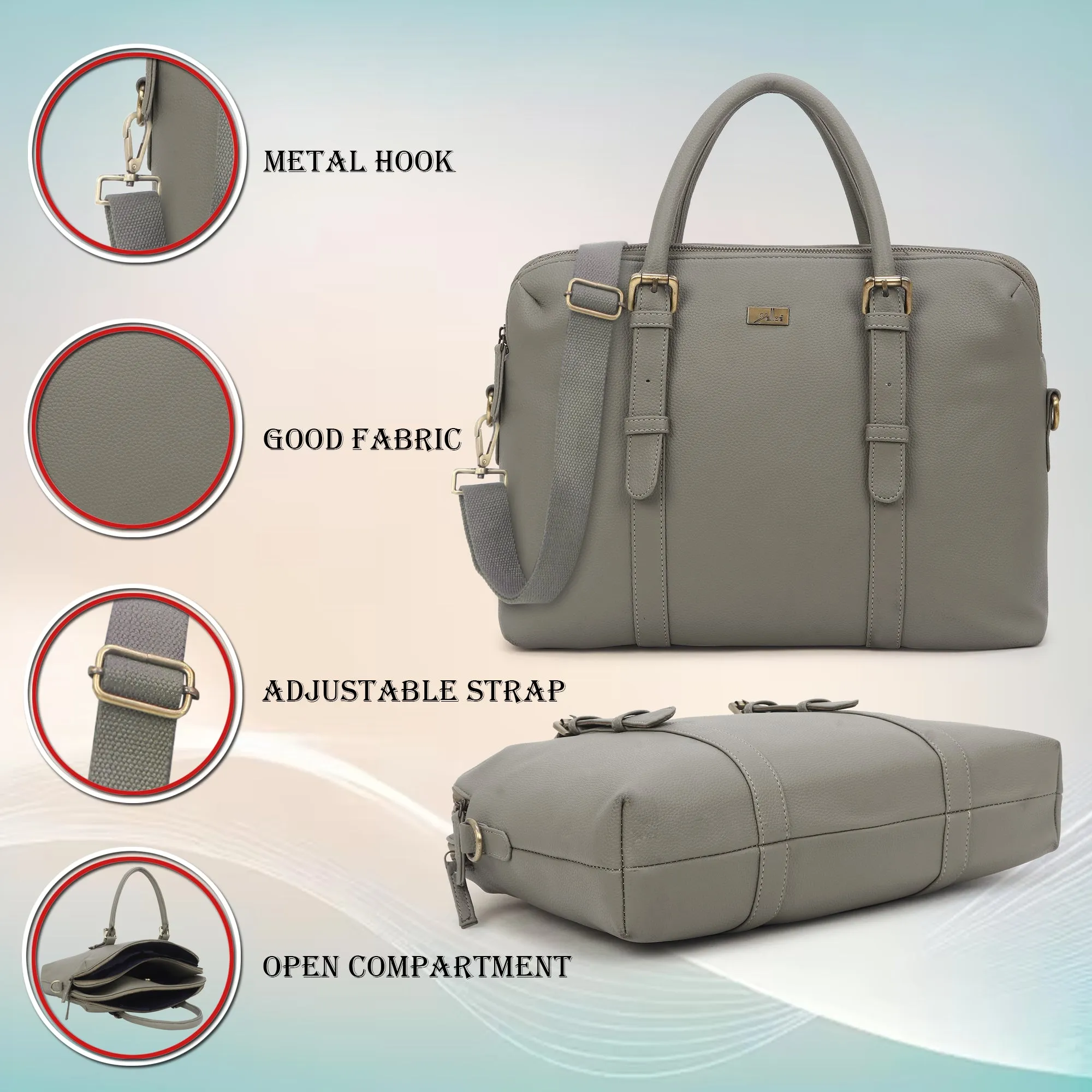 Grey Multicompartment Laptop Bag for Men