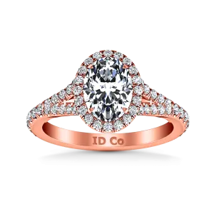 Halo Oval Engagement Ring Melody 14K Rose Gold