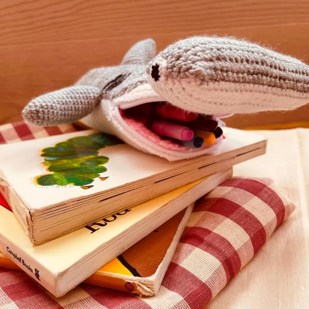 Hammerhead Shark Crocheted Pencil Case