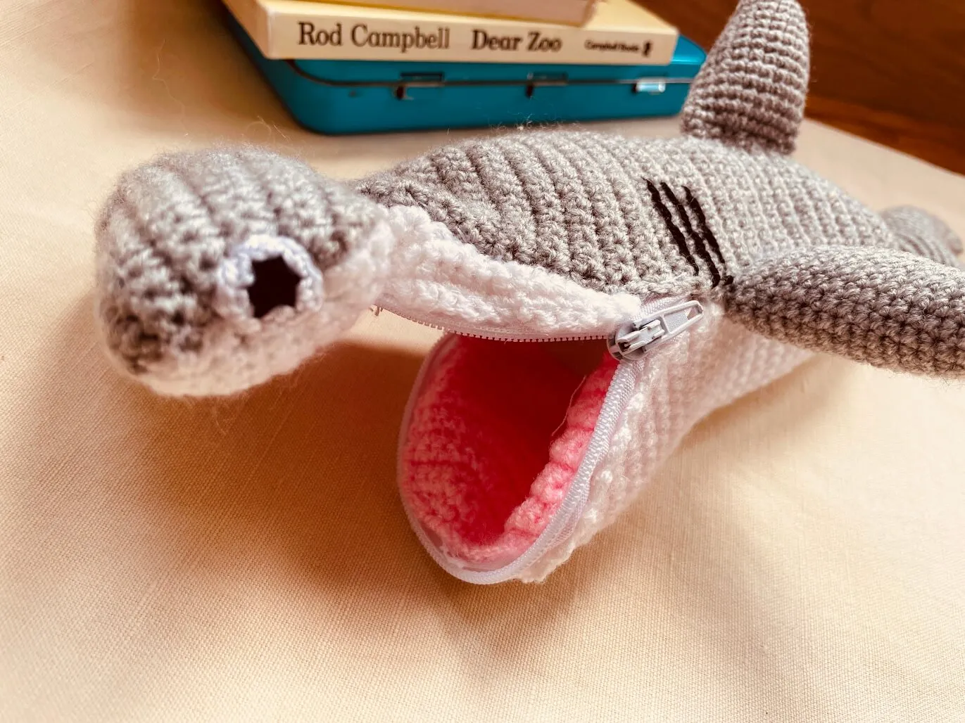 Hammerhead Shark Crocheted Pencil Case