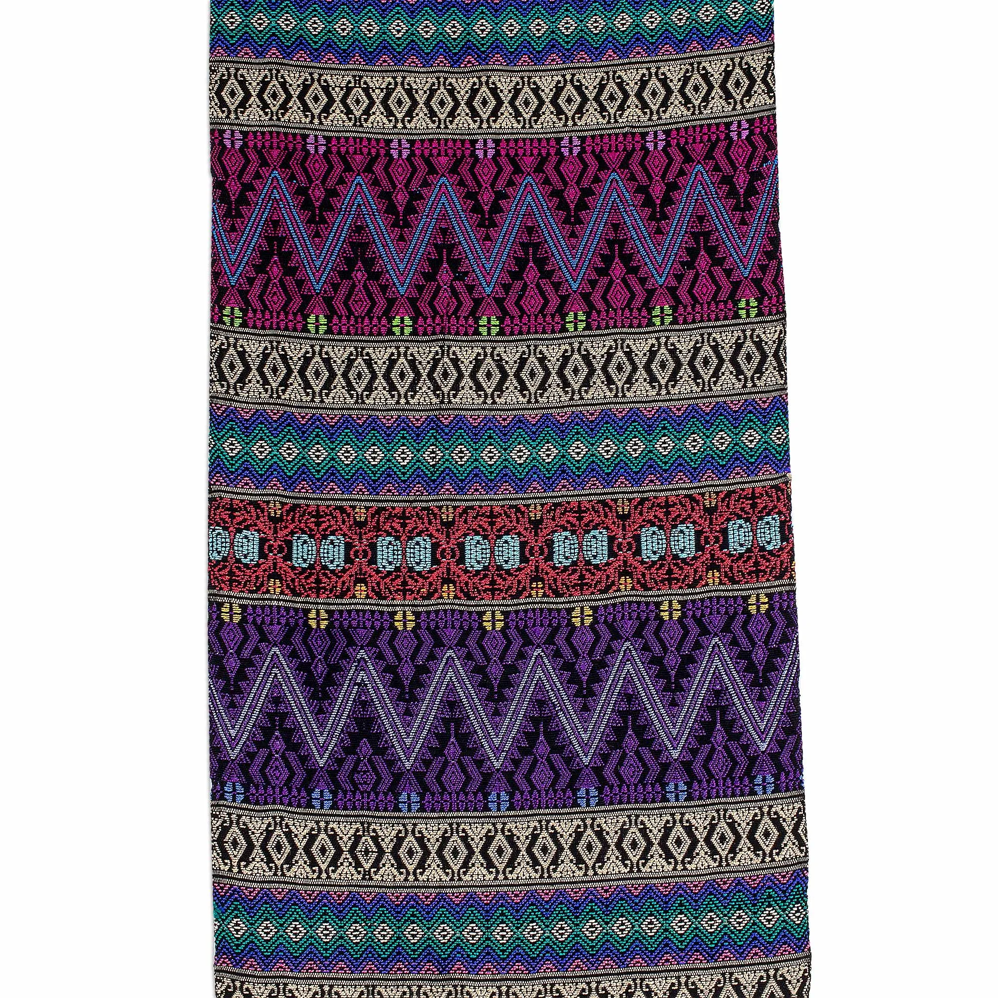 Handwoven Cotton Table Runner from Guatemala - Resplendent Tradition | NOVICA