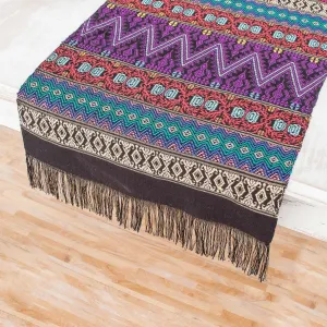 Handwoven Cotton Table Runner from Guatemala - Resplendent Tradition | NOVICA