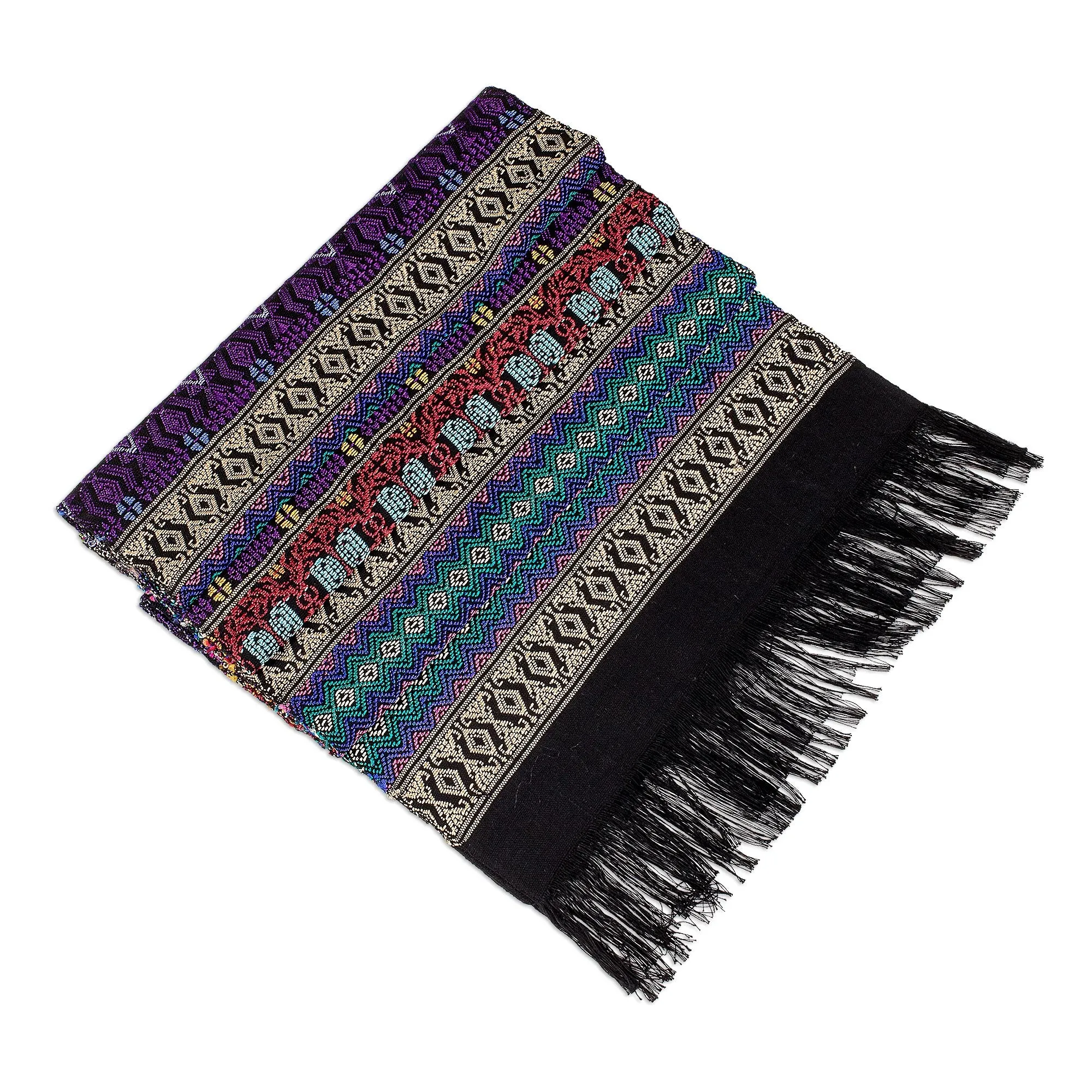 Handwoven Cotton Table Runner from Guatemala - Resplendent Tradition | NOVICA