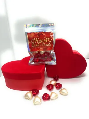 Heart Bath Pearls. Strawberry and Vanilla Scented