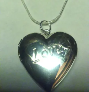 Heart Shaped Locket Sterling SS925 Silver 18 inch chain