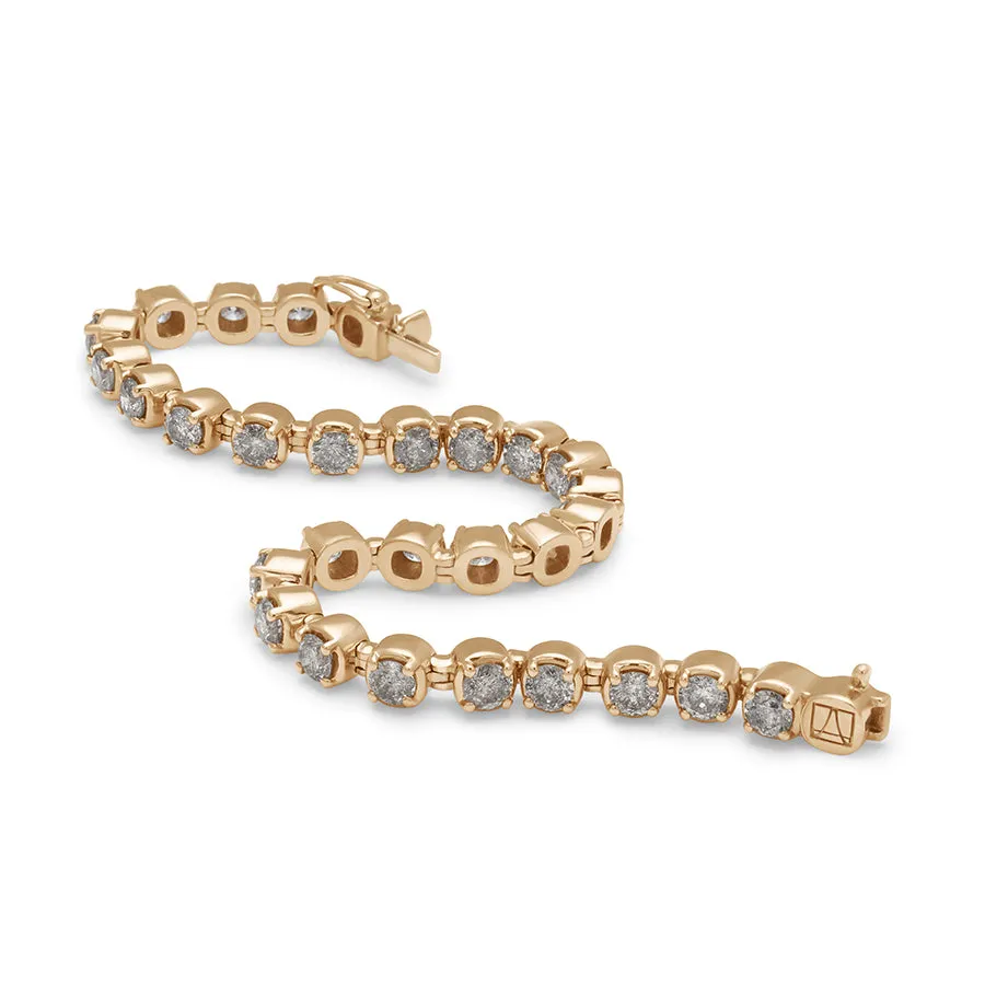 Ingot Eternity Bracelet - Yellow Gold & Grey Diamonds