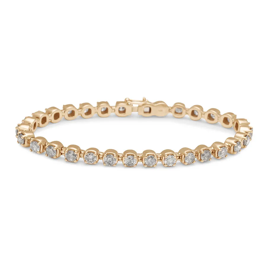 Ingot Eternity Bracelet - Yellow Gold & Grey Diamonds