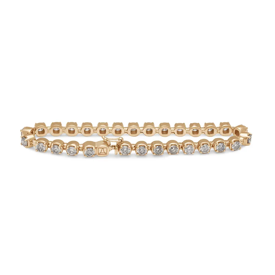 Ingot Eternity Bracelet - Yellow Gold & Grey Diamonds