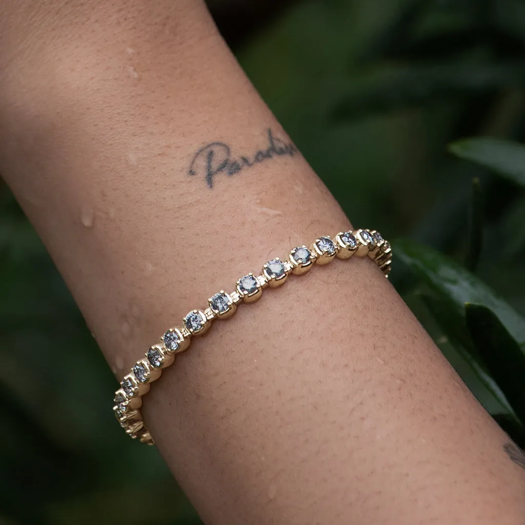 Ingot Eternity Bracelet - Yellow Gold & Grey Diamonds