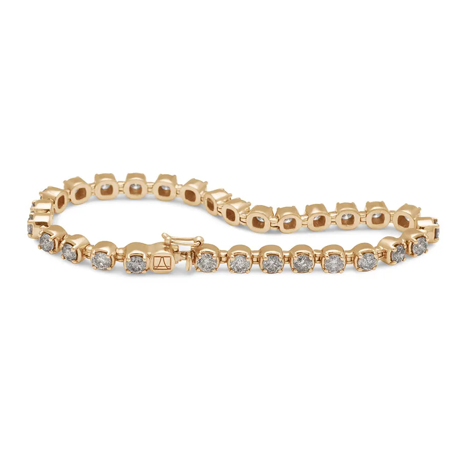 Ingot Eternity Bracelet - Yellow Gold & Grey Diamonds