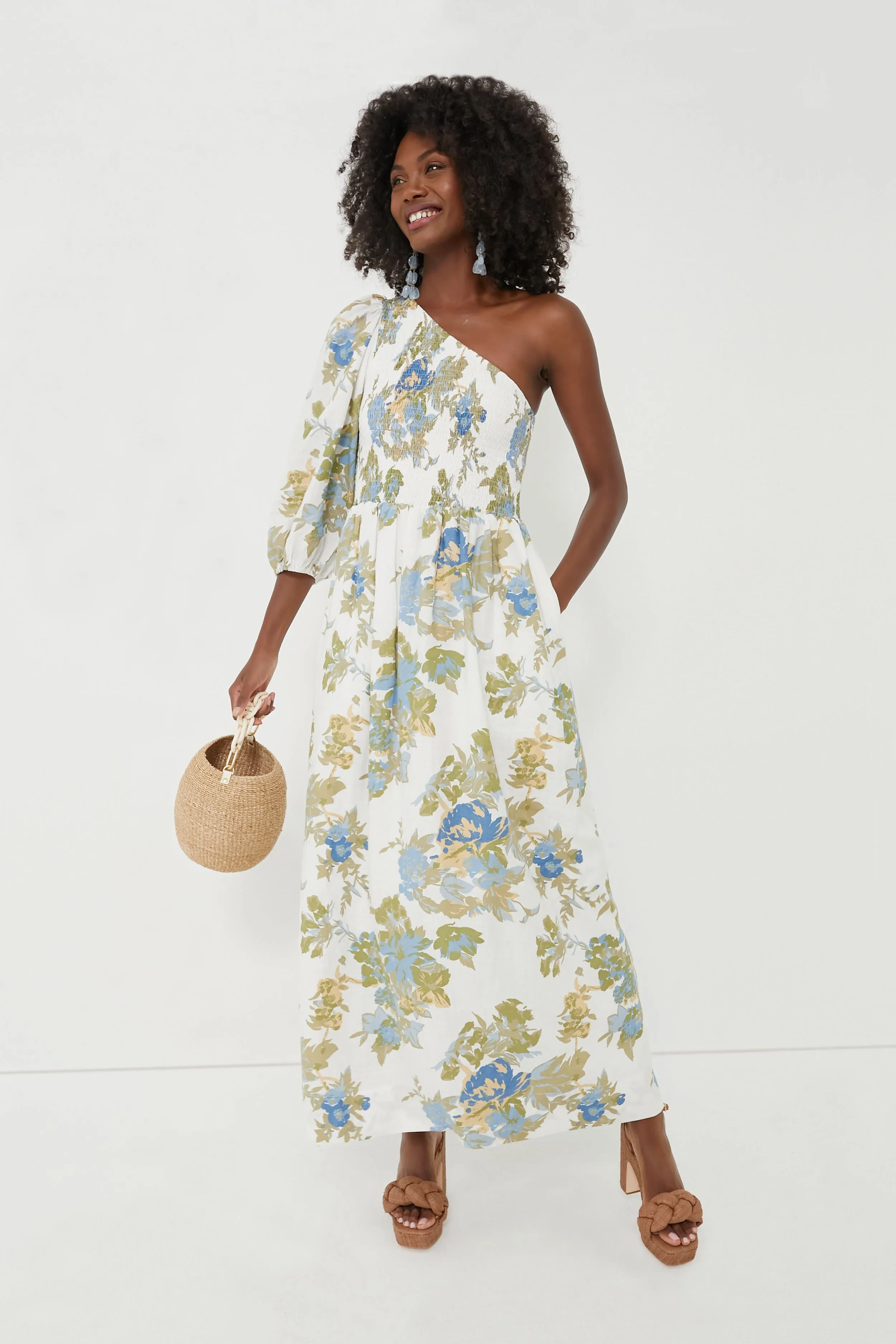 Ivory Escala Floral Anha Maxi Dress