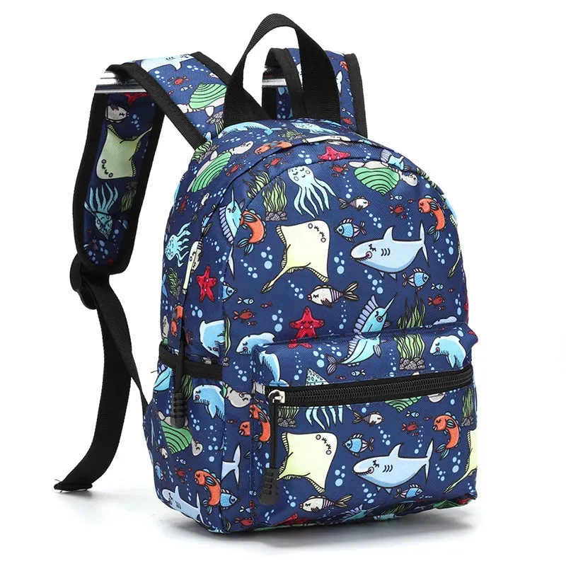 Kids Cartoon Print 3 Pieces School Backpack Set