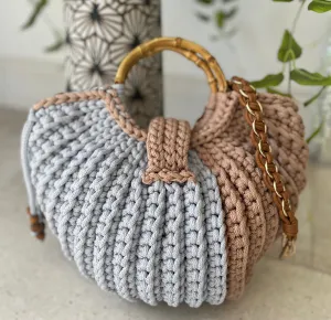 Knitted Macrame Fashionable Handbag, Seashell